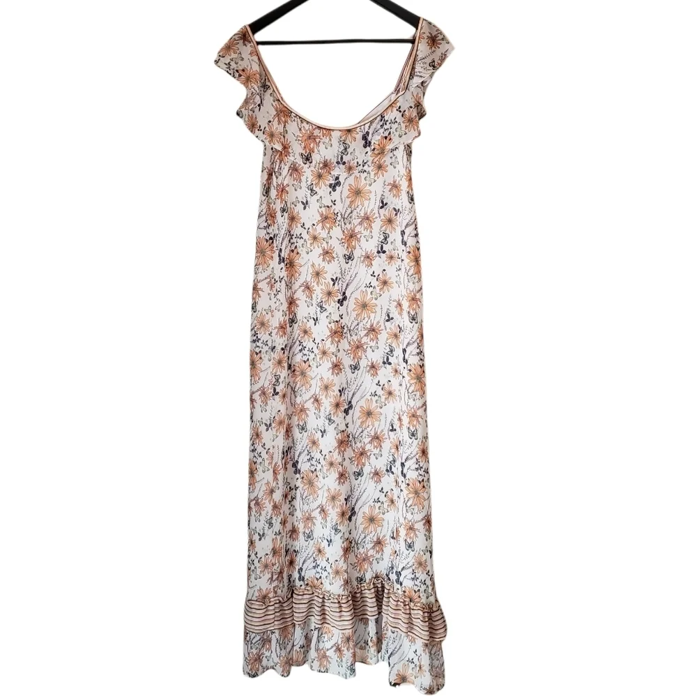 Max Studio Floral Ruffled Dress Size XS Maxi - Picture 1 of 12